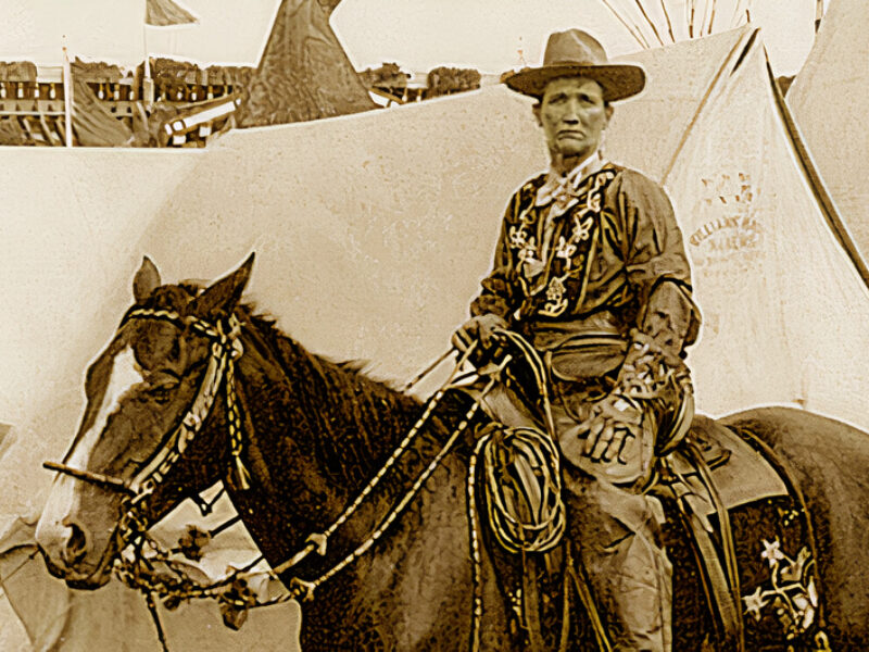 Calamity Jane on horseback