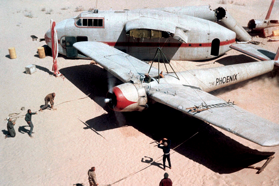 Though the Phoenix was not quite as cobbled-together as the movie portrayed, the actual airplane nonetheless came to a tragic end. (20th century fox)