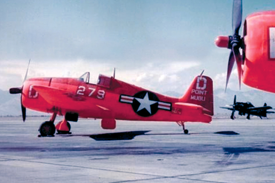 The Navy enlisted the help of rocket-equipped Northrop F-89D all-weather interceptors (below) from the 437th Fighter Interceptor Squadron stationed at nearby Oxnard Air Force Base in a failed attempt to shoot down a wayward Hellcat drone (above). (U.S. Air Force)