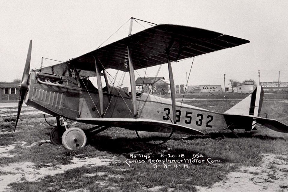 The JN-4H mounted a 150-hp Hispano-Suiza engine that improved performance. (Glenn H. Curtiss Museum)