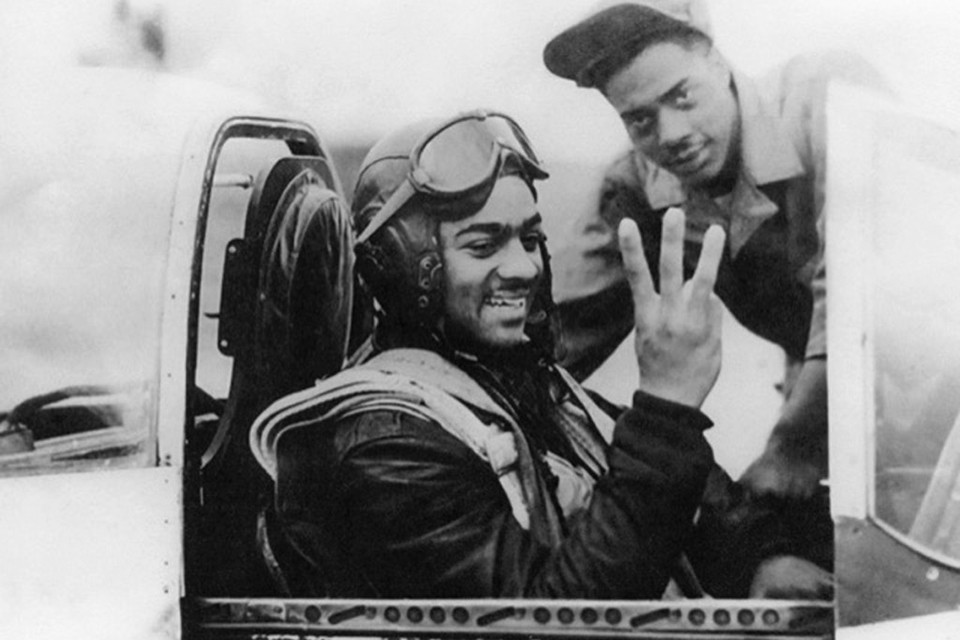 Stewart claimed three Me-109 kills in a P-51D on April 1, 1945. (National Archives)