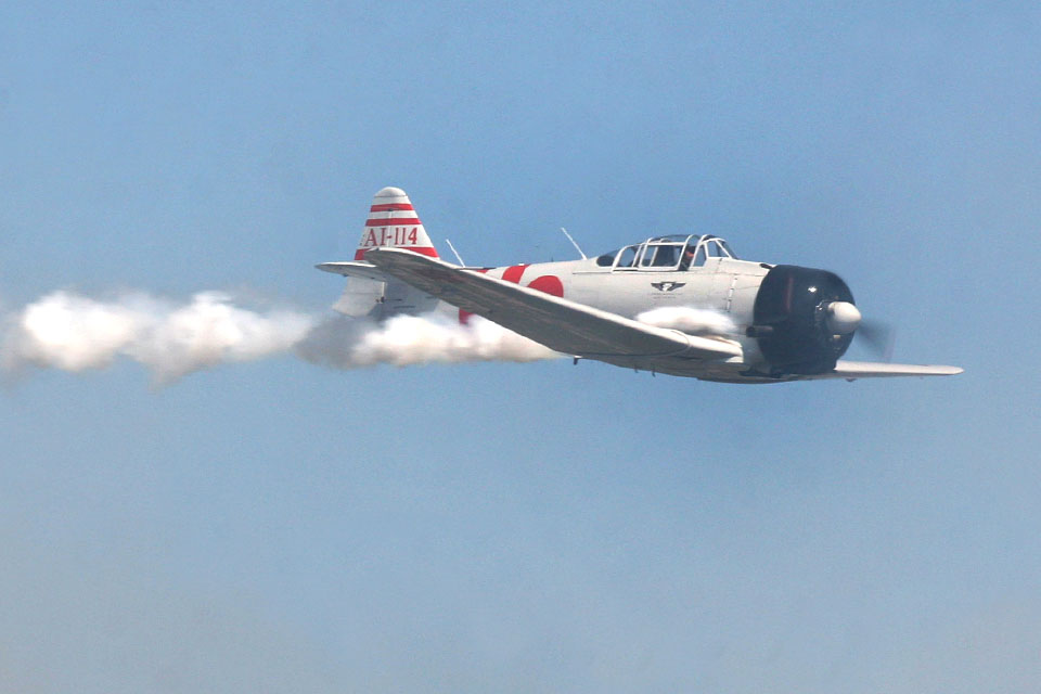 Modified to look like Japanese Zeros, Texans have flown in Hollywood productions and frequently appear at airshows. (Guy Aceto)