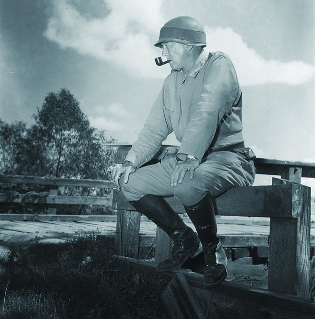 Major General George S. Patton inspects 2nd Armored Division field exercises during the war games. (National Archives)