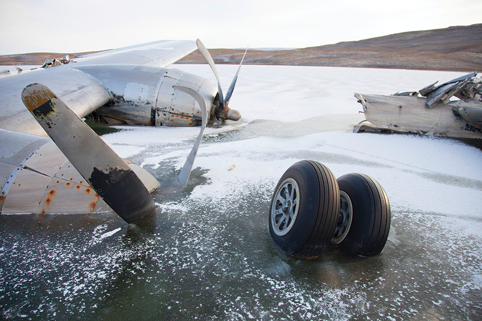 Last visited in 2014, the scattered remains of Kee Bird still litter the lake on which it landed in 1947. (©Michael Hjorth)