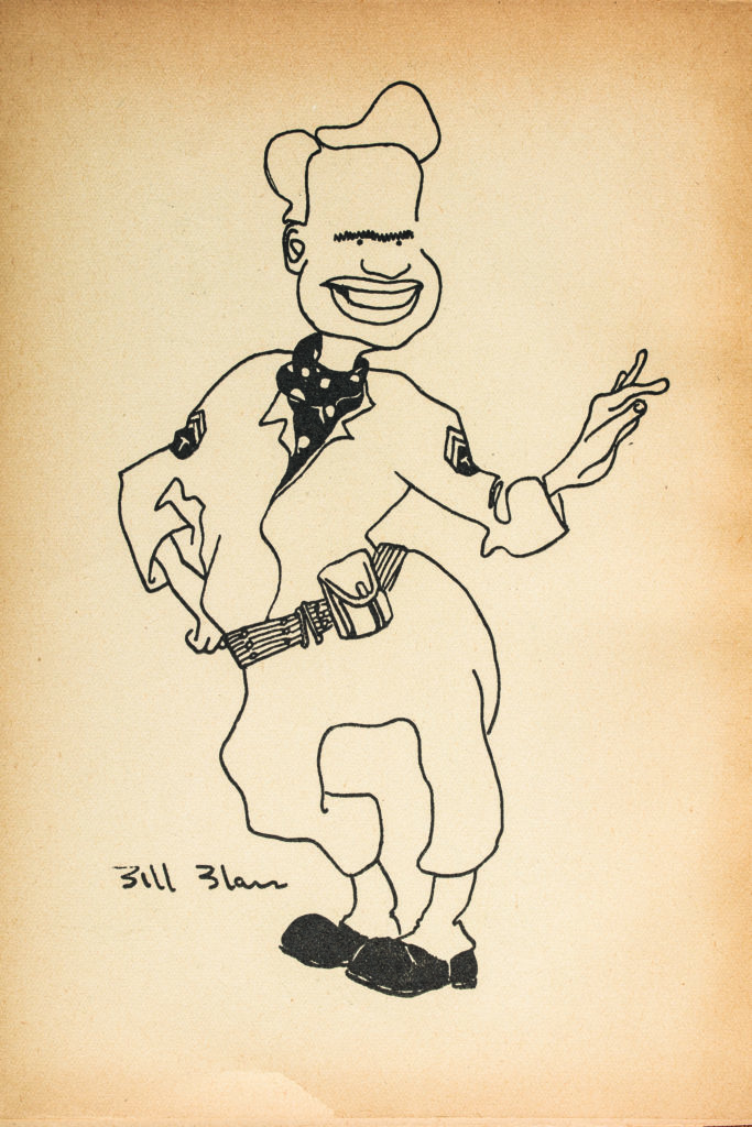 Ghost Army artist Jack Masey created the caricature of Blass above—part of a book, "You on K.P.!," Masey had printed during the war for the others in his company. “I learned a lot fooling people, and deceiving people,” Masey joked to author Rick Beyer in 2006. “And it stood me in good stead my whole life.” 