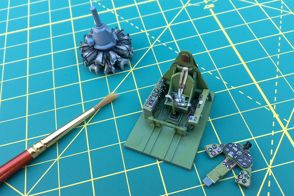 A metal photo-etched fret yields cockpit instruments and a seat harness that add an extra level of detail without the added expense of an aftermarket set.
