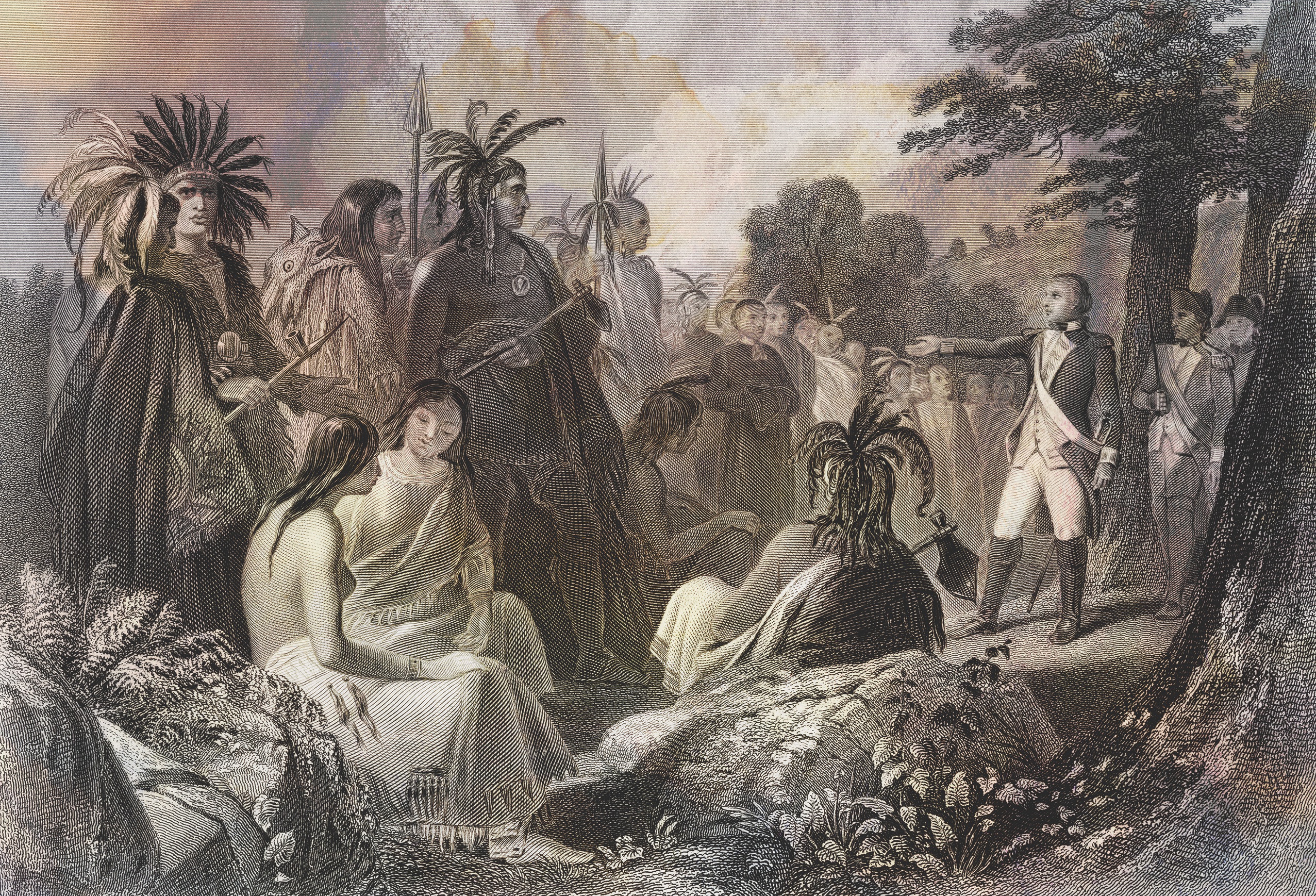 Although Burgoyne was reluctant to use Native Americans to fight the Americans, King George III insisted on it. Later Burgoyne cautioned them to kill only when ordered to do so by British officers. (Bridgeman Images)