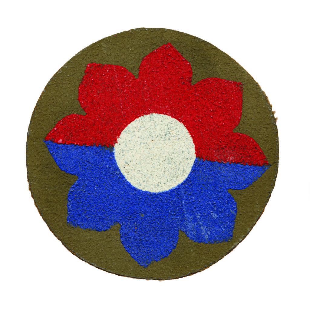 When Ghost Army members needed unit patches, they’d make their own by using stencils and painting the fabric. 