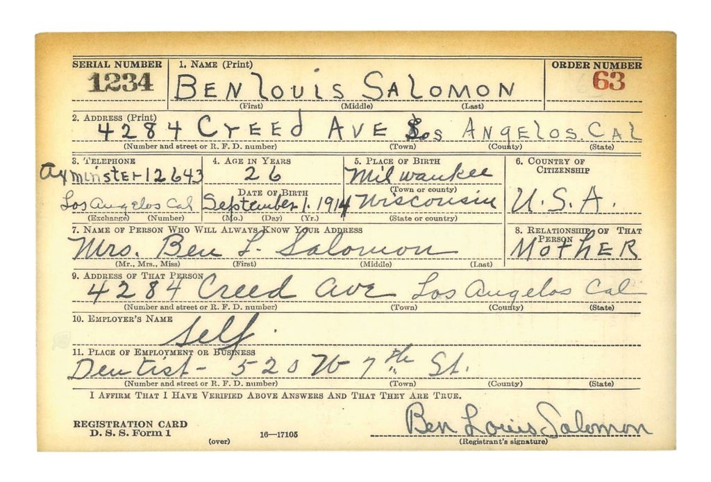 (Records of the Selective Service System/National Archives)
