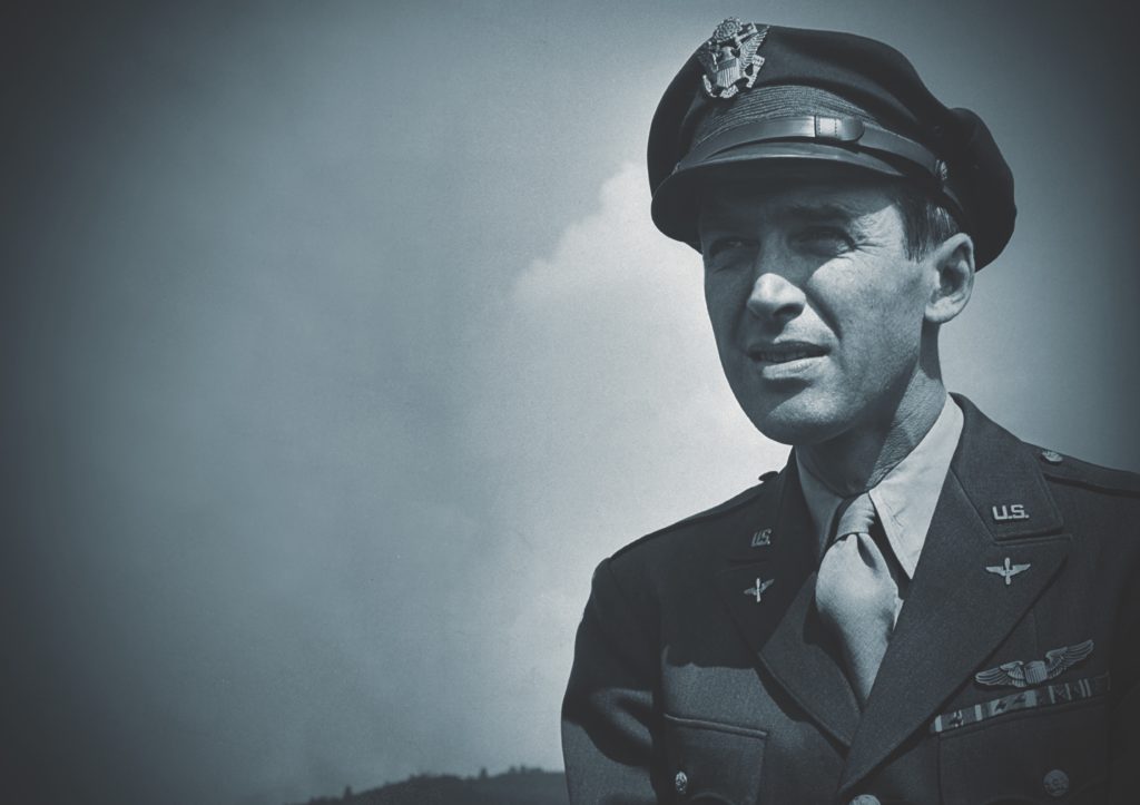 Actor and wartime pilot Jimmy Stewart, taken just after the war in September 1945. (Peter Stackpole/The LIFE Picture Collection via Getty Images)