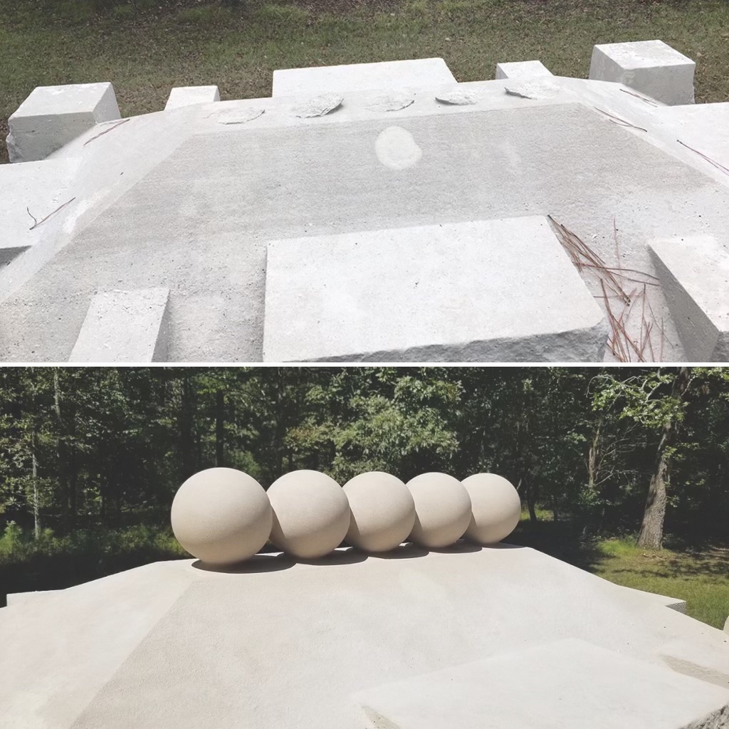 21st Indiana Battery before and after.