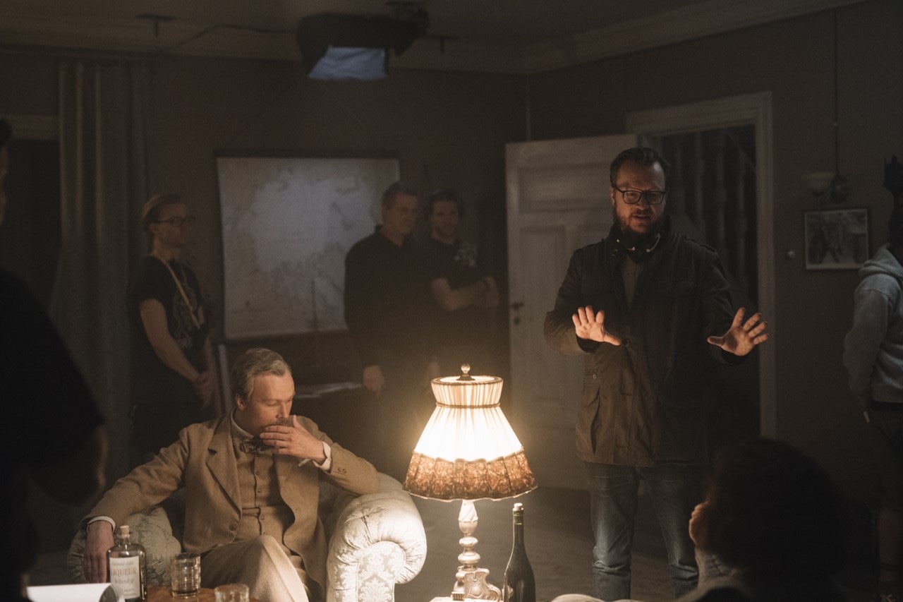 Sandberg on the set of AMUNDSEN: THE GREATEST EXPEDITION. (Courtesy of Espen Sandberg)