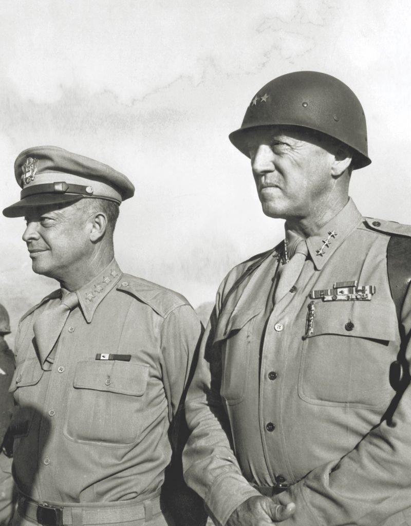  Furious theater commander Dwight D. Eisenhower (with George S. Patton, at top) viewed the incident as a result of “carelessness and negligence.” On the ground, Colonel Reuben H. Tucker and Chaplain Delbert A. Kuehl attempted to halt the shooting. (CSU Archives/Everett Collection/Bridgeman Images)