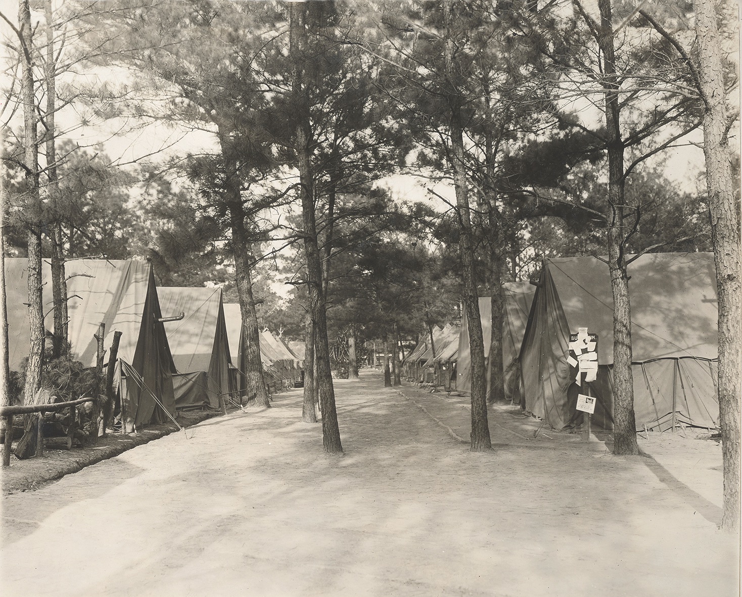 The company street in Camp Logan. (National Archives)