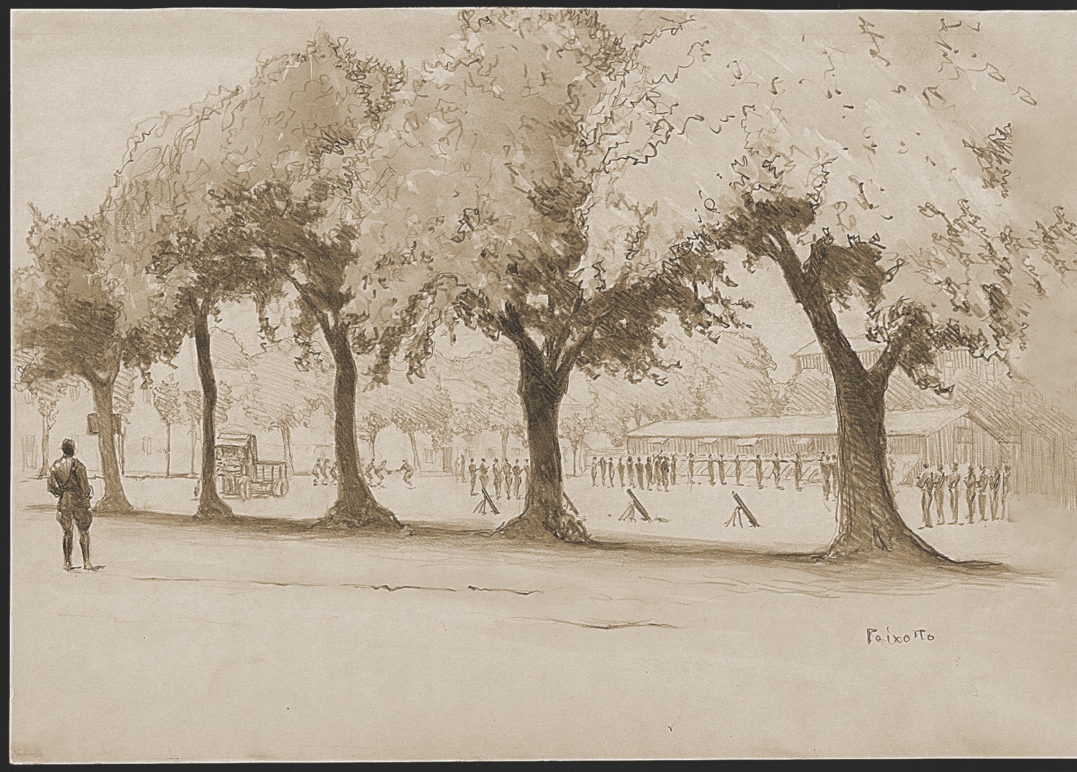 A machine-gun battalion at drill. (National Museum of American History, Smithsonian Institution)