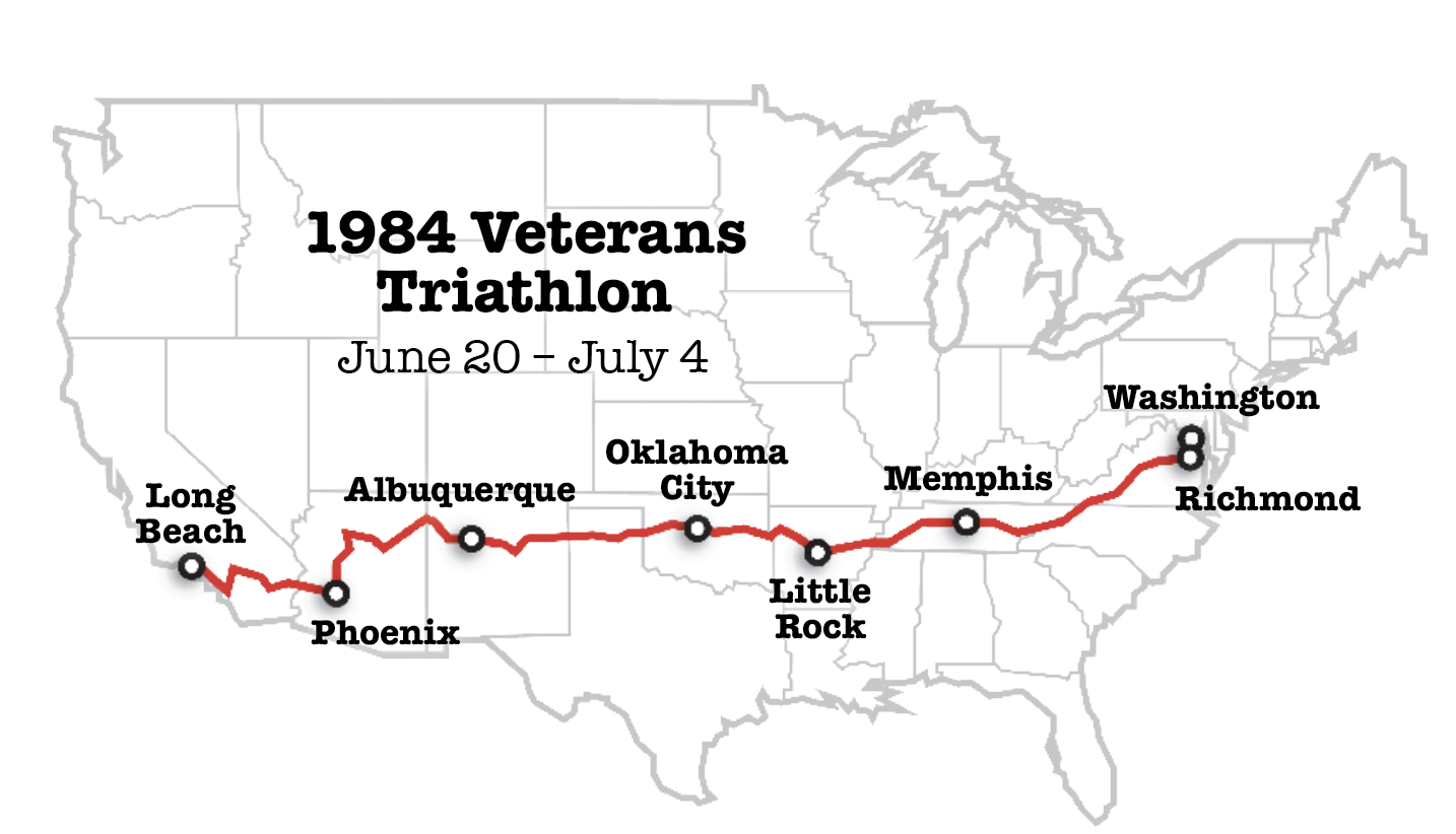 A map of the route taken by the team. / Jon C. Bock