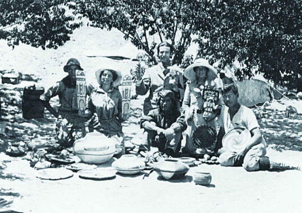 Curtis, second from right, at First Mesa in the Hopi Reservation, Arizona in August 1914. (Courtesy of Alfred Bredenberg)