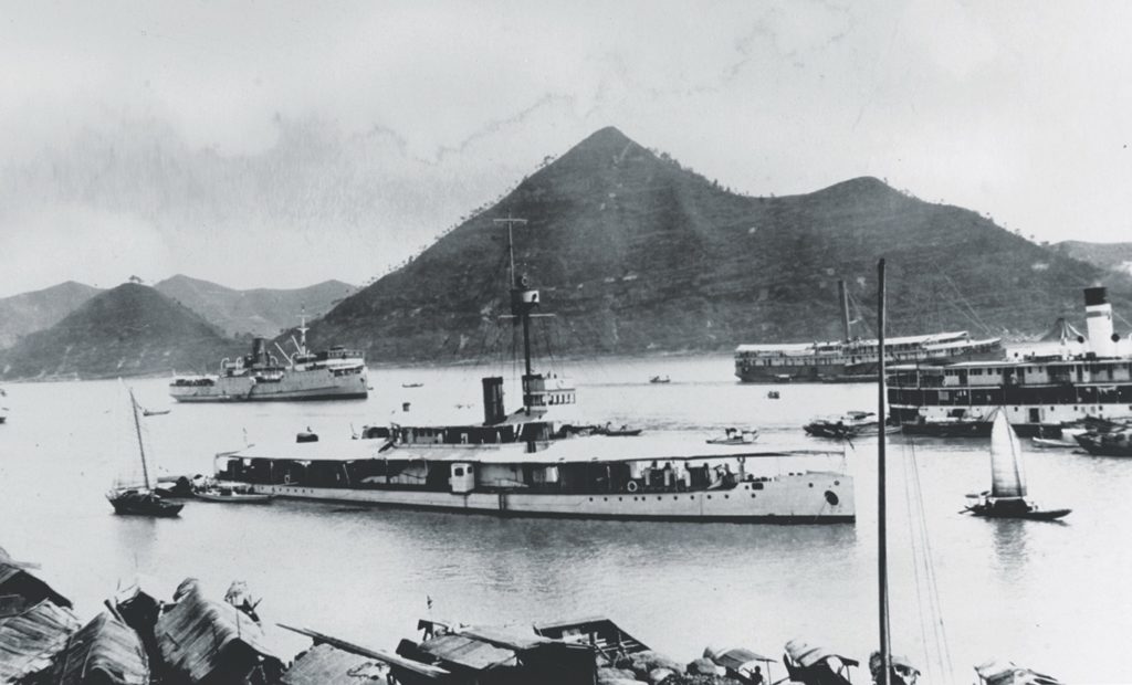 Sailors of the Royal Navy gunboat HMS Gnat, charged with keeping the peace on prewar China’s Yangtze River, adopted Judy as one of their own. The dog pulled her weight, alerting the crew to unseen dangers with her “uncanny instinct for detecting threats.” (TopFoto)