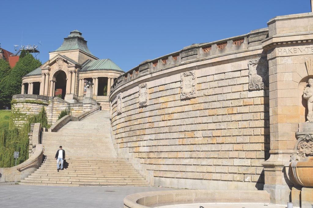 Comparing present-day and historical photos reveals echoes of Hitler’s tour, from Chrobry Embankment’s observation platform to the Landeshaus, today’s city hall. (Jeremy Gray)