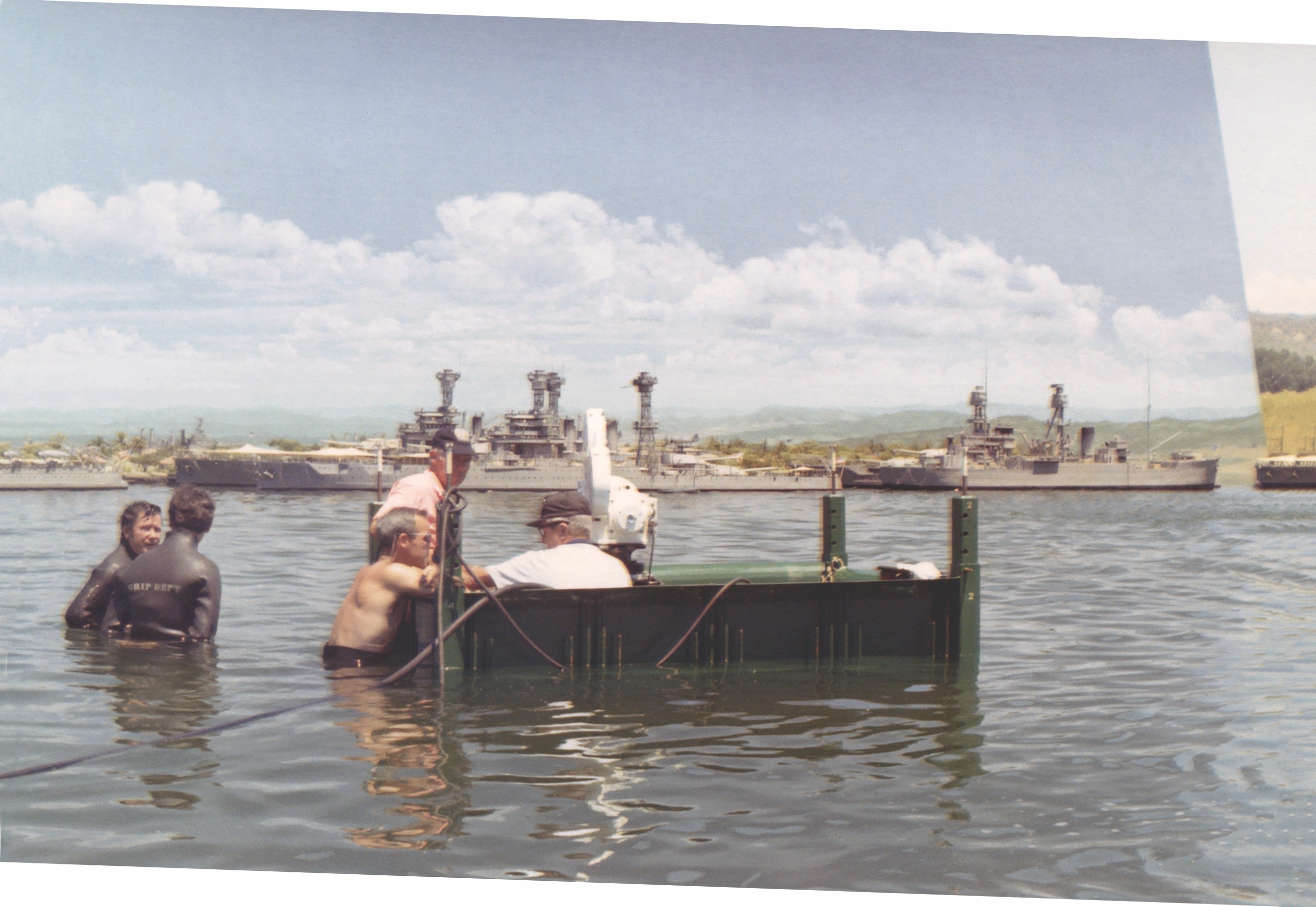 Members of the production crew could wade—or swim underwater—in the mammoth Sersen tank; the platform accommodated a special Photosonics camera, which could shoot 360 frames a second (10 times normal speed). (University of New Mexico)