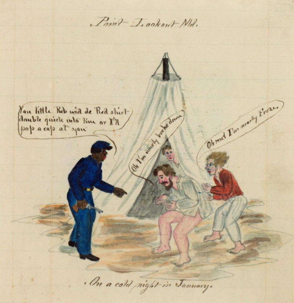 Drawing of a Black prison guard at Point Lookout, Md.