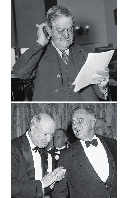 Senator Ellison D. "Cotton Ed" Smith; Roosevelt with Democratic Chairman James Farley.