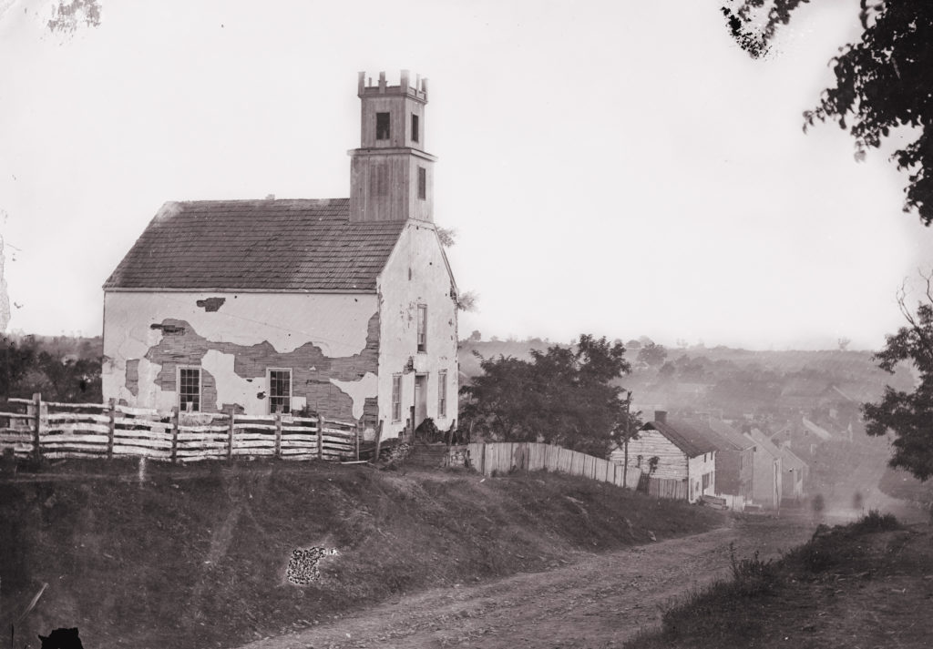 Damaged Lutheran Church in Sharpsburg