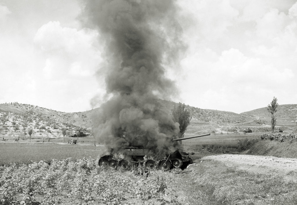 Destroyed North Korean tank