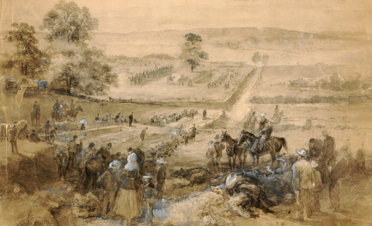 Burials on Antietam battlefield