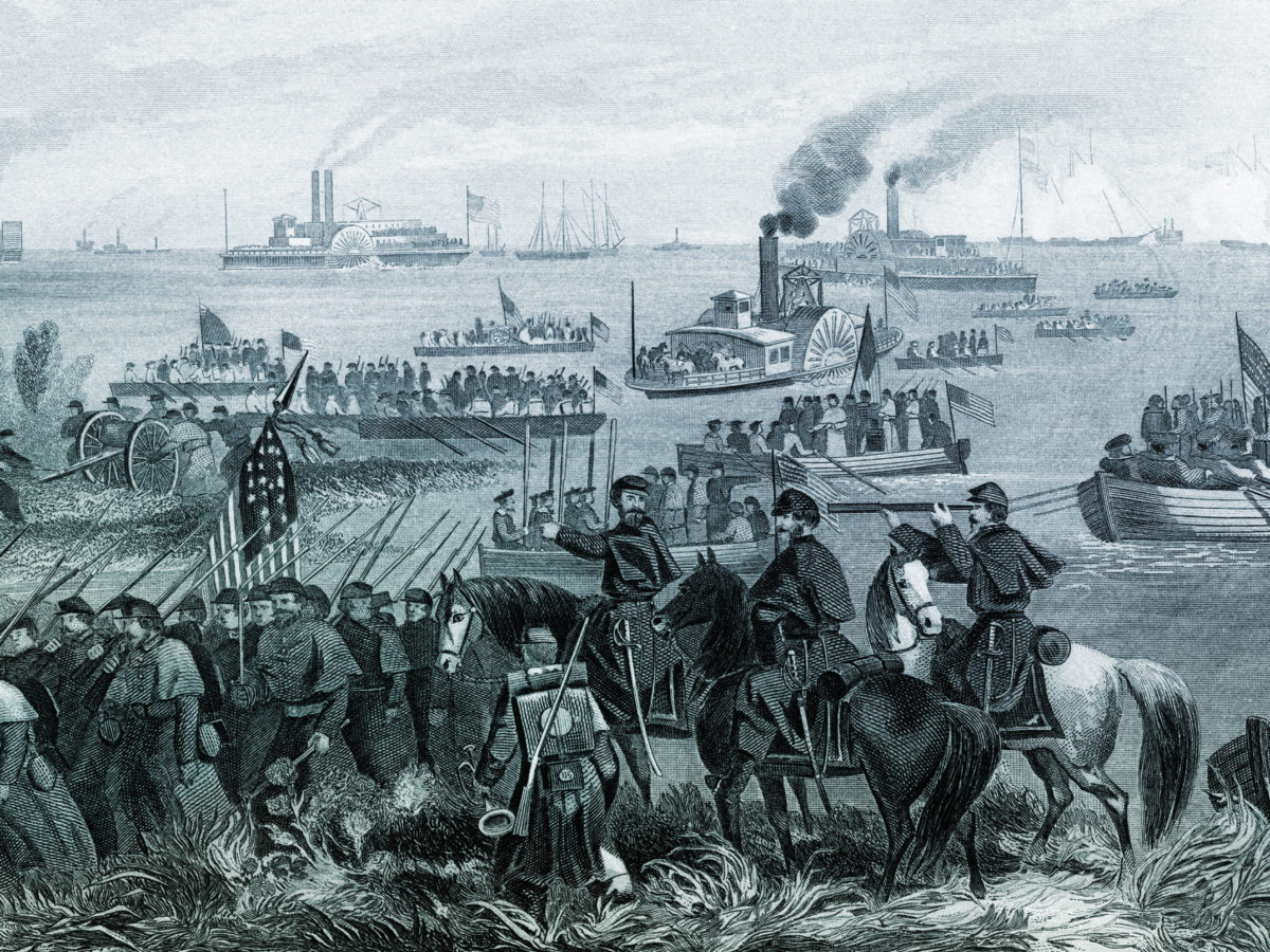 Burnside expedition lands on Roanoke Island, NC