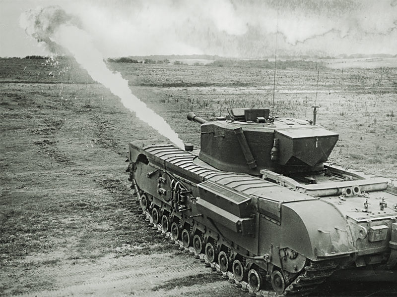 ww2-britain-churchill-crocodile-tank-fire