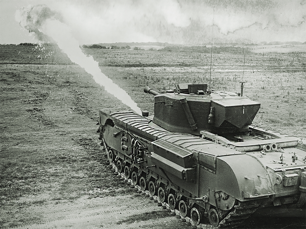 ww2-britain-churchill-crocodile-tank-fire