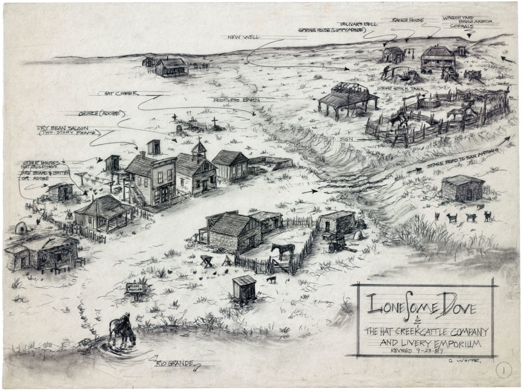 Lonesome Dove set design sketch