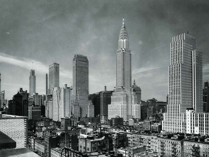 Photo of New York Skyline, Chrysler Building, 500 Fifth Avenue, New York, New York, 1920s.