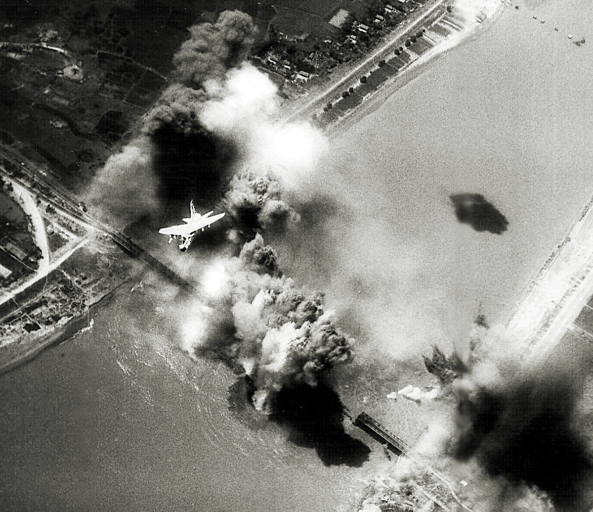 Photo of Operation Linebacker was the title of a U. S. Seventh Air Force and U. S. Navy Task Force 77 aerial interdiction campaign conducted against the Democratic Republic of Vietnam (North Vietnam) from 9 May to 23 October 1972, during the Vietnam War. Its purpose was to halt or slow the transportation of supplies and materials for the Nguyen Hue Offensive (known in the West as the Easter Offensive), an invasion of the Republic of Vietnam (South Vietnam), by forces of the People's Army of Vietnam (PAVN), that had been launched on 30 March. Linebacker was the first continuous bombing effort conducted against North Vietnam since the bombing halt instituted by President Lyndon B. Johnson in November 1968.