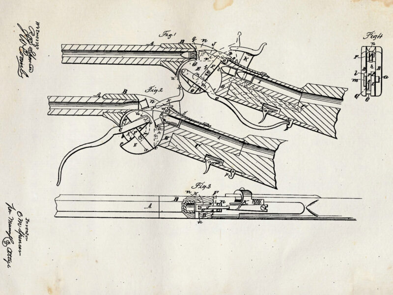 Spencer patent drawing for "magazine gun"
