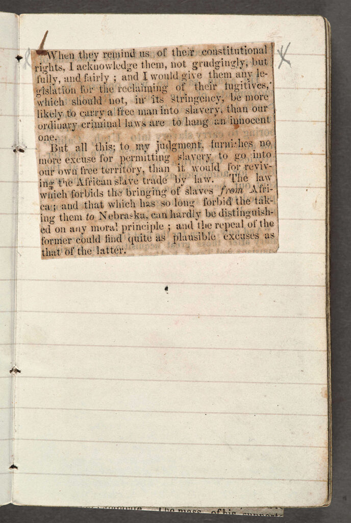 Abraham Lincoln clipping from his notebook.