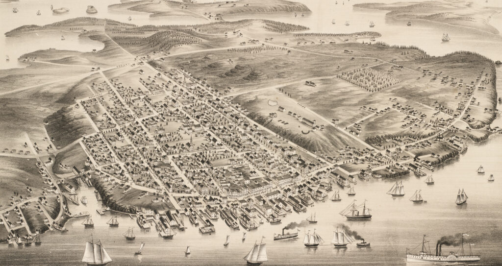 Bird’s-eye map of Eastport, Maine