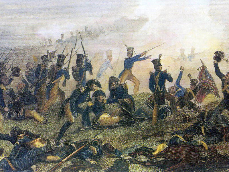 Painting of the battle of Lundy’s Lane, Canada, 1814.