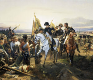 Painting of Napoléon at the battle of Friedland.