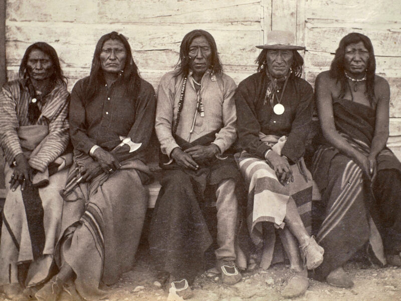 Five Crow men at Fort Parker