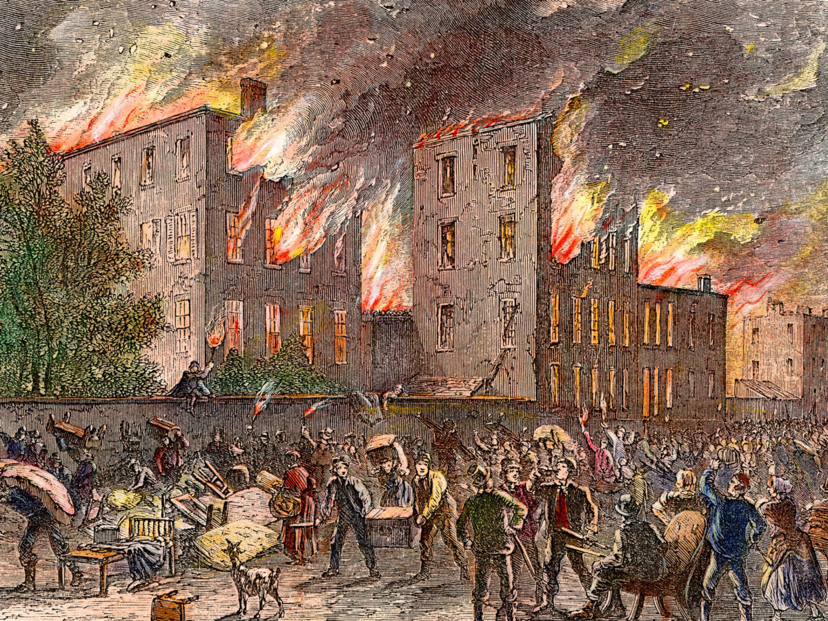 Colored Orphan Asylum burns during New York draft riots