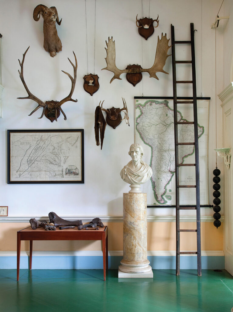 Photo of the entrance hall of Thomas Jefferson's Monticello home.