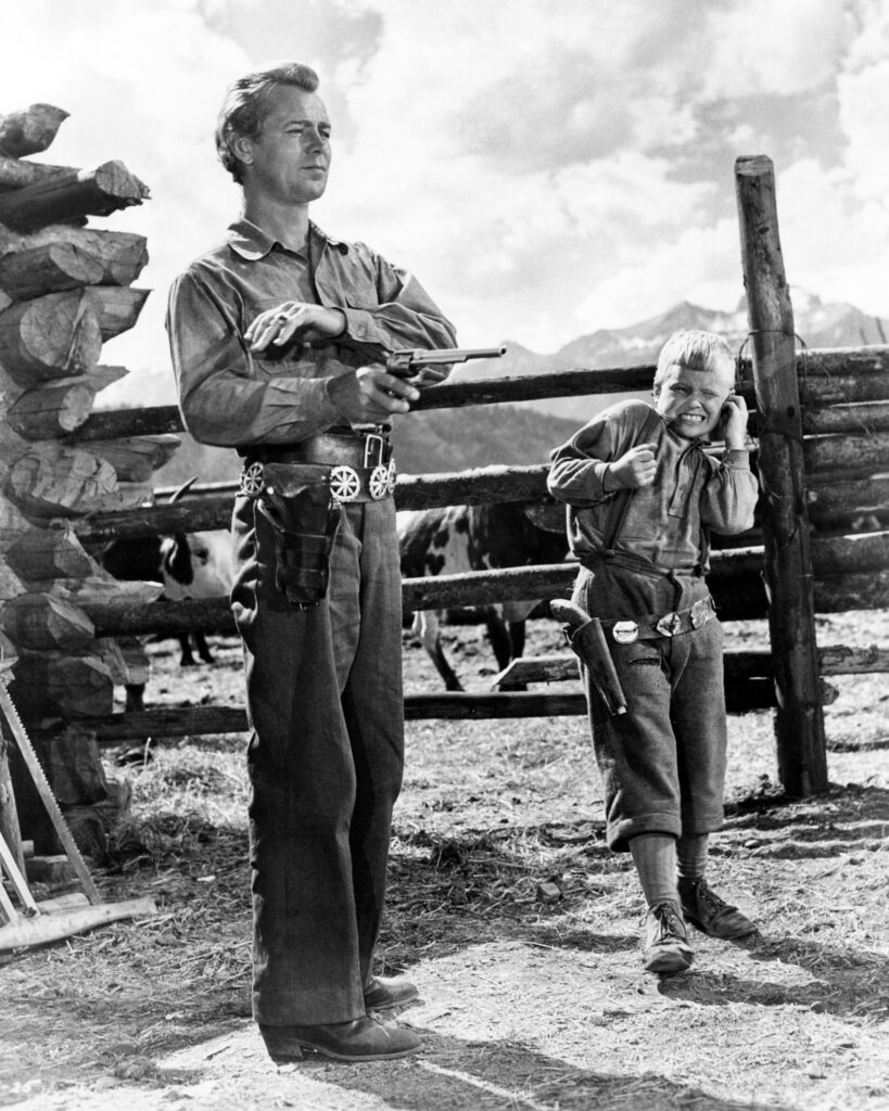 Alan Ladd and Brandon deWilde in Shane