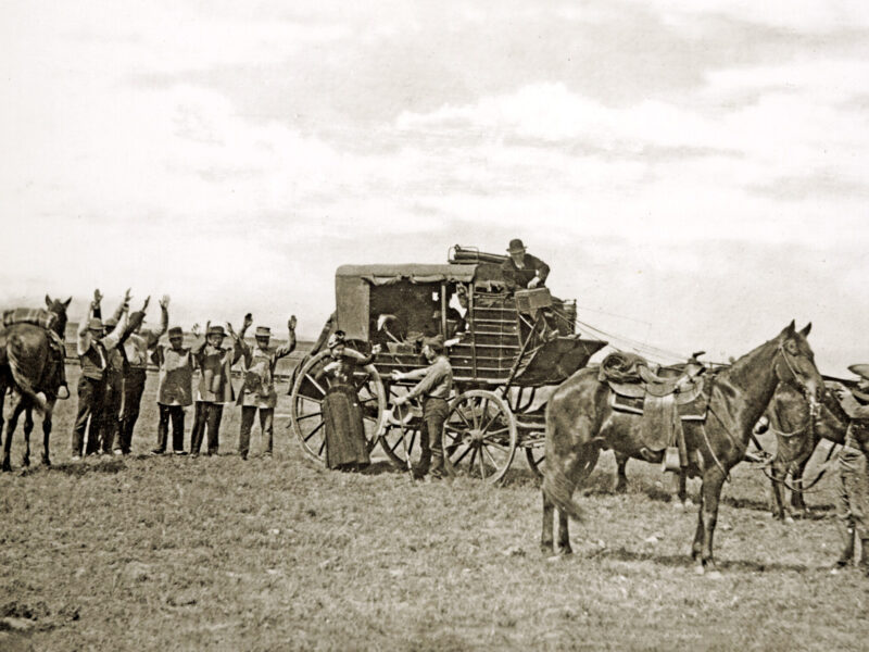 Stagecoach holdup reenactment
