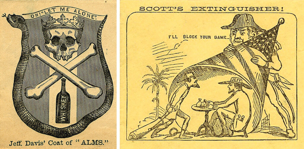 Patriotic envelopes with anti-Jeff Davis messages