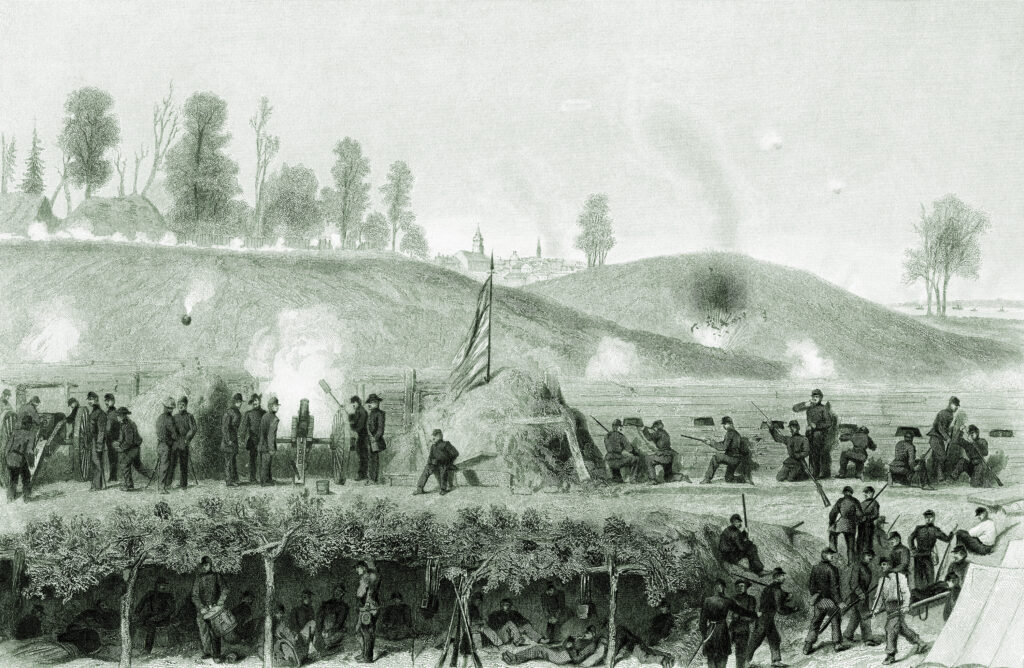 Federal artillery attack at Vicksburg