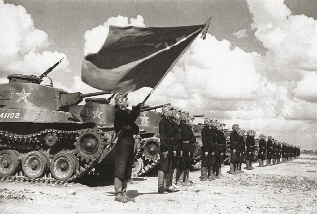 Photo of, In October 1950 Chinese troops poured across the Yalu River. In the ensuing seesaw struggle the front lines eventually stabilized along the 38th parallel.