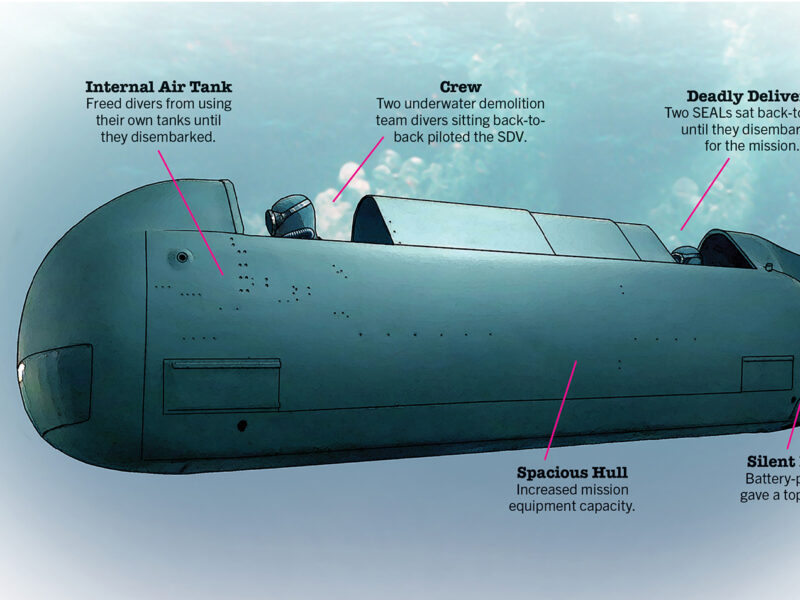 Illustration of a Mark VII Mod 2 SDV, with labels.