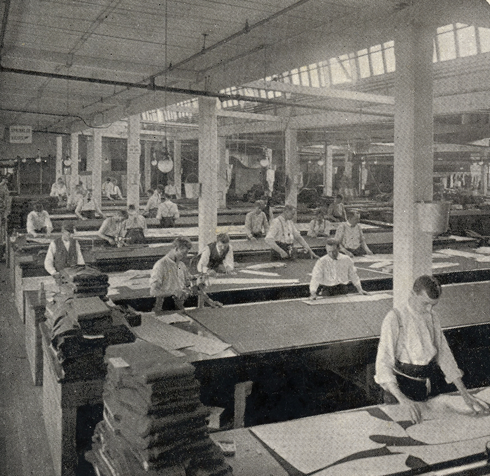 Stereographic view of the Sears, Roebuck & Co. mens clothing room.